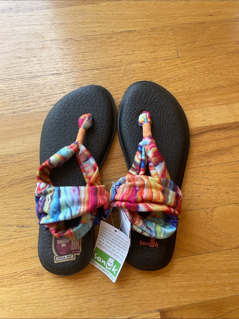 Sanuk Women’s Multicolor Tie-Dye Yoga Mat Flip Sandals
